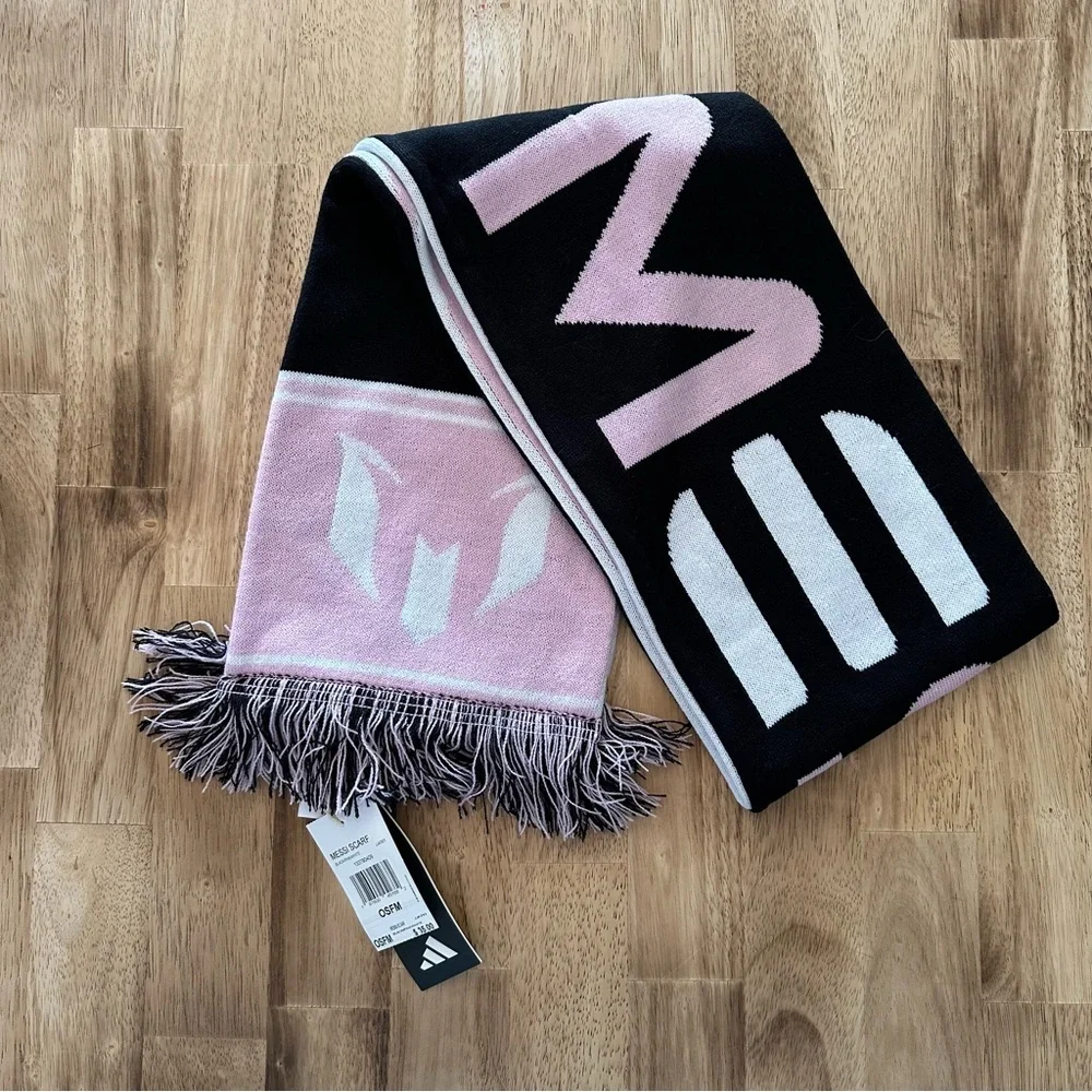 Adidas Inter Miami CF Lionel Messi Scarf JJ4393 Black Pink #10 Neck Wrap‎